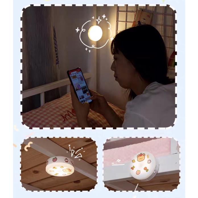 { TẶNG STICKER } Đèn led 3 loại ánh sáng đế nam châm dán giường kí túc, cầu thang...