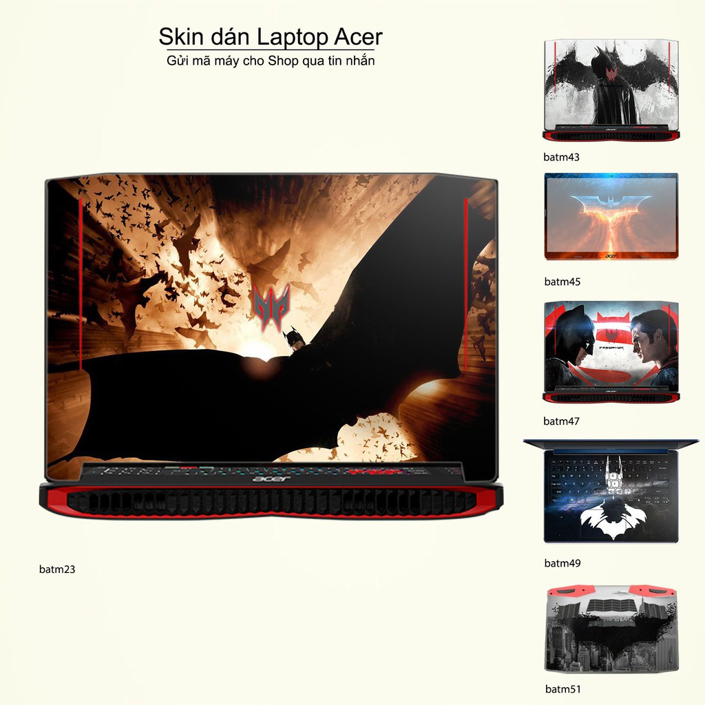 Skin dán Laptop Acer in hình Người dơi _nhiều mẫu 2 (inbox mã máy cho Shop)