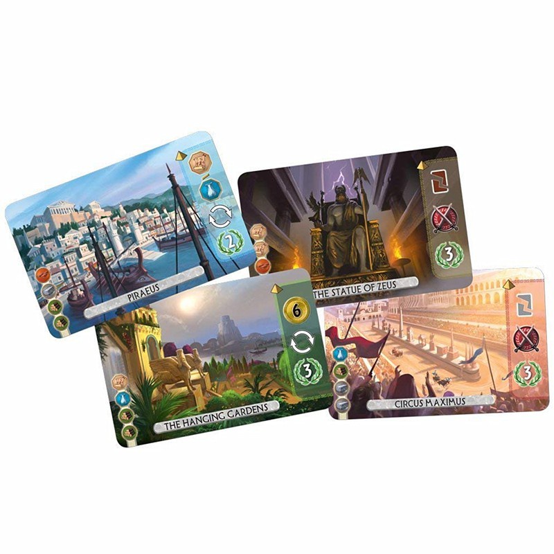 Trò chơi 7 wonder duel tiếng anh, board game cho 2 người chơi
