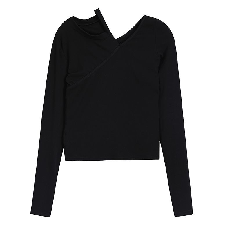 COZOK Áo Thun Tay Dài Trễ Vai Dáng Ôm Thời Trang