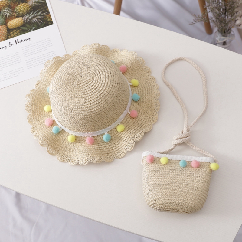 Mũ cói BEAR LEADER che nắng phong cách Hàn Quốc thời trang cho bé gái