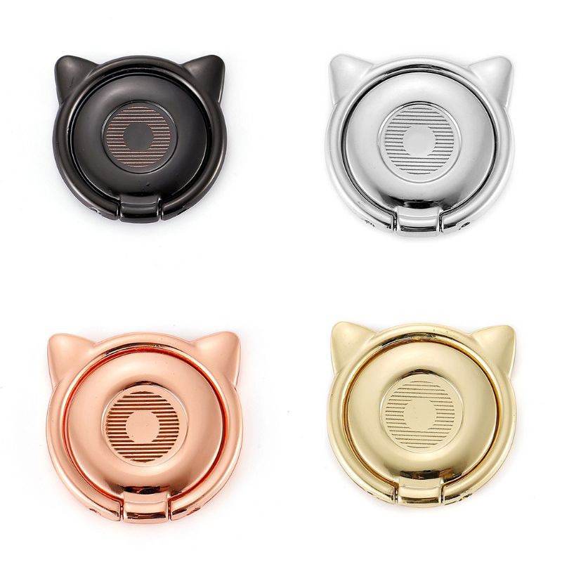 ✿CRE✿ Metal Cat Ear Ring Holder 360 Degree Rotary Smartphone Finger Ring Stand for Samsung iPhone Xiaomi Cellphones