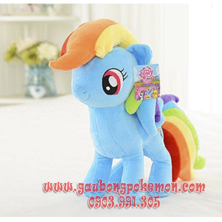 TẶNG TÚI QUÀ THÚ BÔNG NGỰA PONY RAINBOW DASH XANH MẪU XỊN 30CM