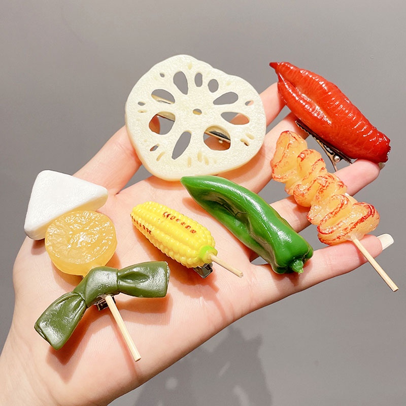 Kẹp Tóc Hình Thức Ăn Dễ Thương Vui Nhộn Phong Cách Hàn Quốc