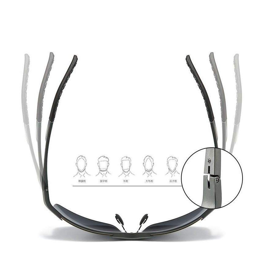 Hevia Kính Mát Phân Cực Phân Cực Phân Cực Gọng Nhôm Phong Cách Thể Thao Thời Trang Cho Nam pg103
