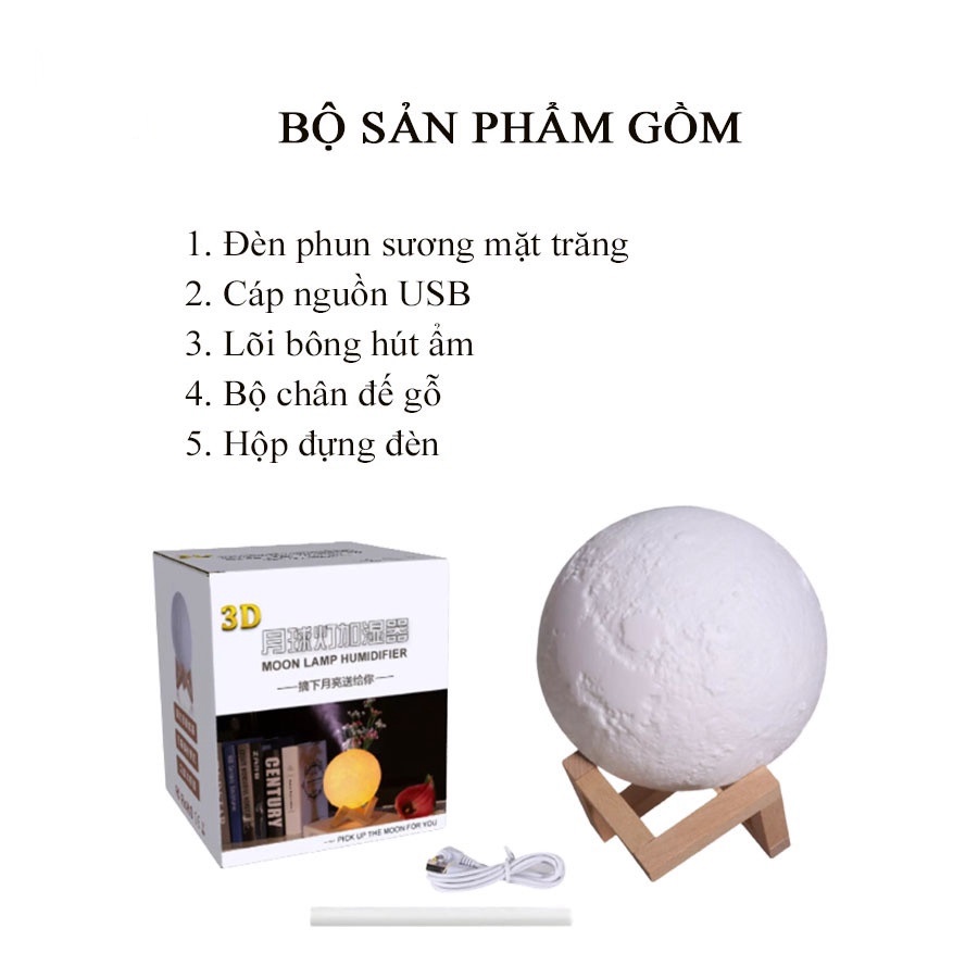 Máy Xông Tinh Dầu Mặt Trăng Trụ Tròn Thay Đèn Ngủ Máy Phun Sương Mặt Trăng Tỏa Hương Thơm Khử Mùi Tạo Ẩm Chống Khô Da