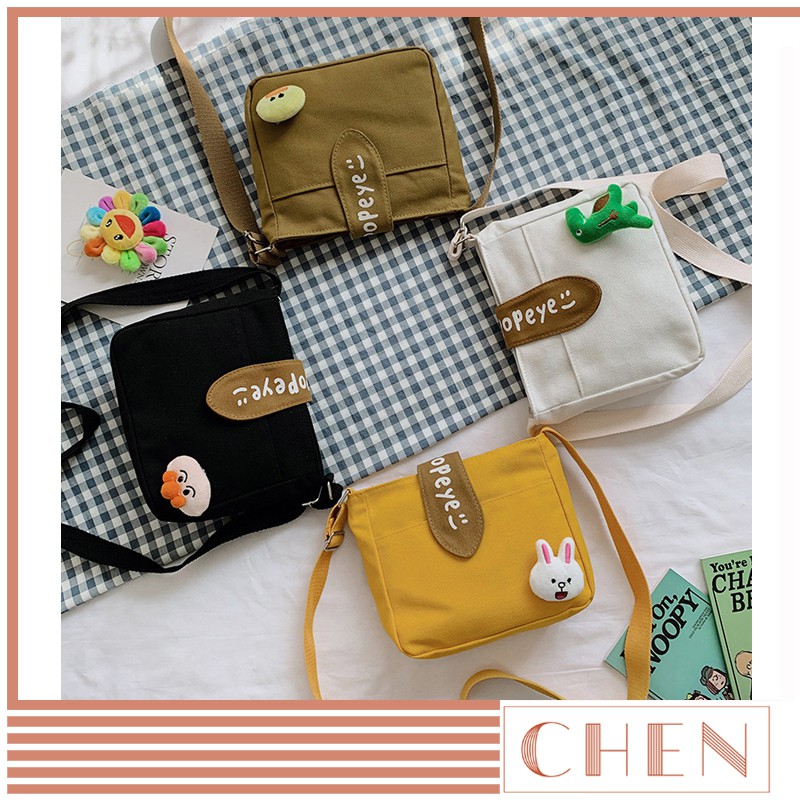 Túi ToTe Vải Canvas Đeo Chéo Tùy Chỉnh - Túi Nữ Dễ Thương TX18