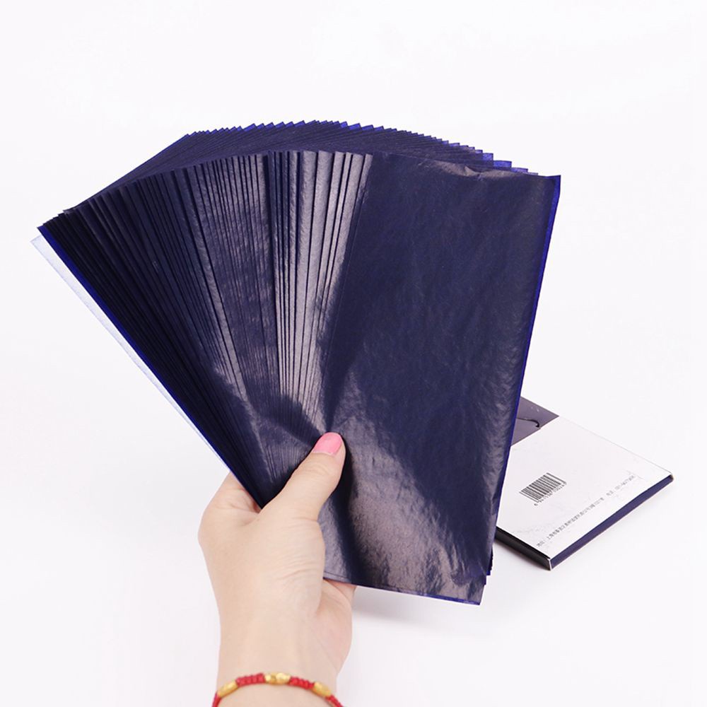 Set 50 tờ giấy than hai mặt mỏng 48k màu xanh dương blue làm bằng Carbon ELEGANT81