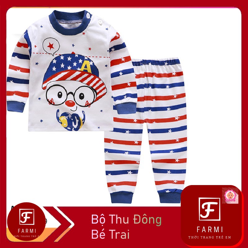 Bộ quần áo bé trai thu đông Farmi Shop Hàng cotton siêu đẹp, siêu cute