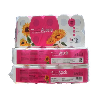 Giấy vệ sinh cao cấp 3 lớp có lõi acacia, bịch 10 cuộn trọng lượng 1,6kg