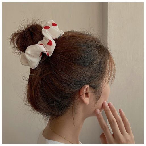 Dây Buộc Tóc Co Dãn Họa Tiết Trái Dâu Tây Xinh Xắn Cho Nữ Nhiều Màu Sắc