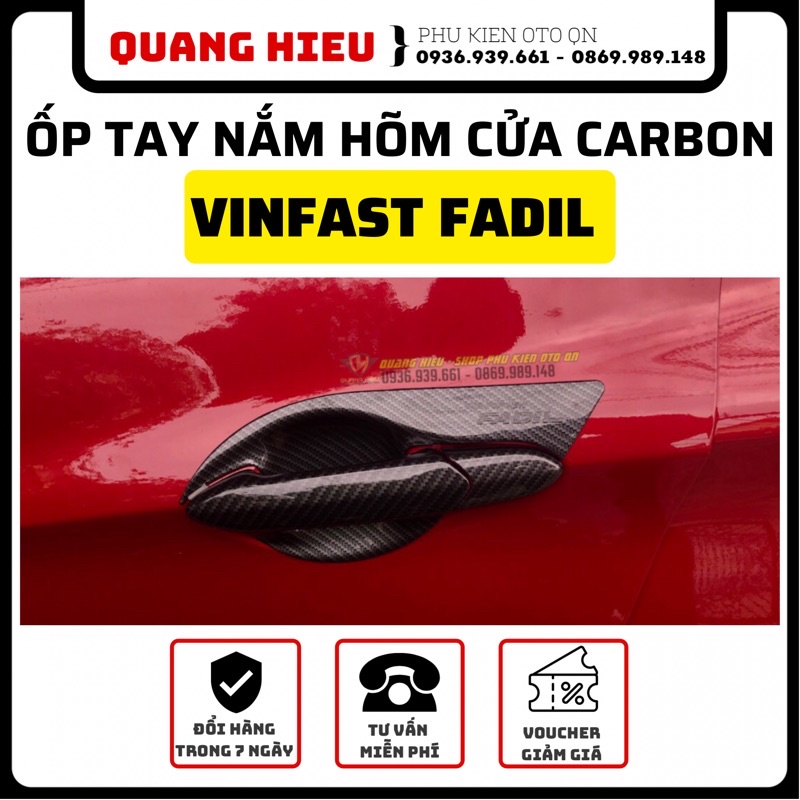 Ốp tay nắm hõm cửa mạ carbon Vinfast Fadil