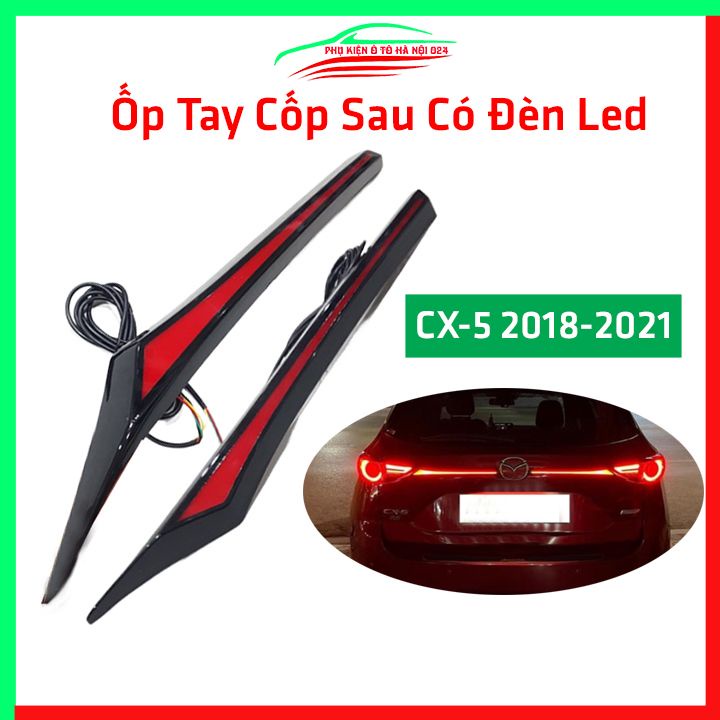 Ốp tay cốp sau có đèn led CX5, CX-5 2018-2021 ánh sáng đỏ trang trí xe