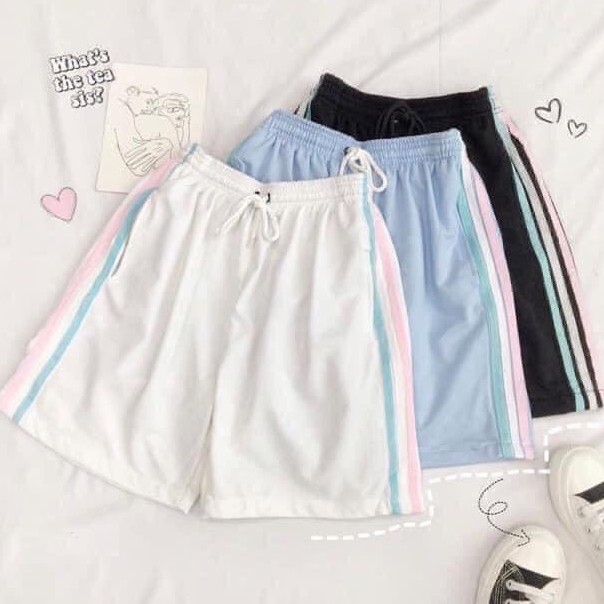 Quần Short Đùi in chữ AE Unisex nam nữ ống rộng cạp chun 3 màu chất liệu thun cotton RÔ STORE QS17 | BigBuy360 - bigbuy360.vn