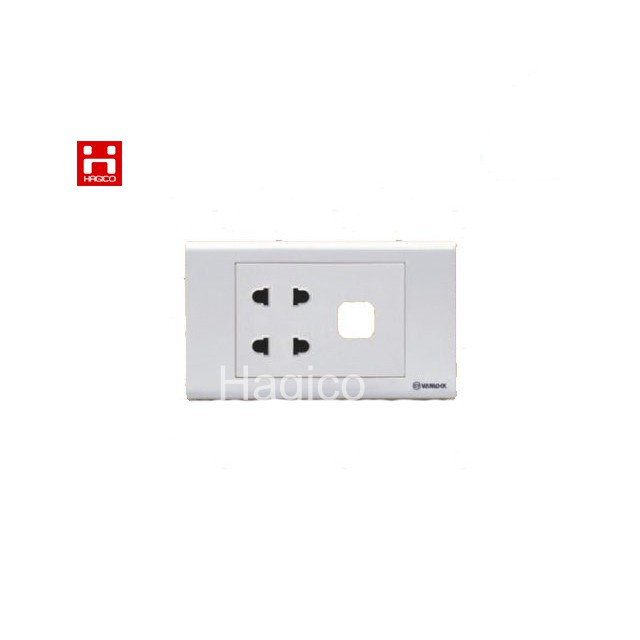 Ổ cắm đôi hai chấu 1 công tắc Sino S18U2X 16A