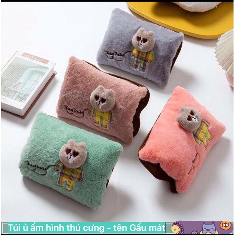 Túi gối ủ ấm tay mùa đông thú cưng nghộ nghĩnh ,Túi chờm sưởi tay giữ nhiệt hình thú cute dễ thương ,giữ ấm sạc điện M02