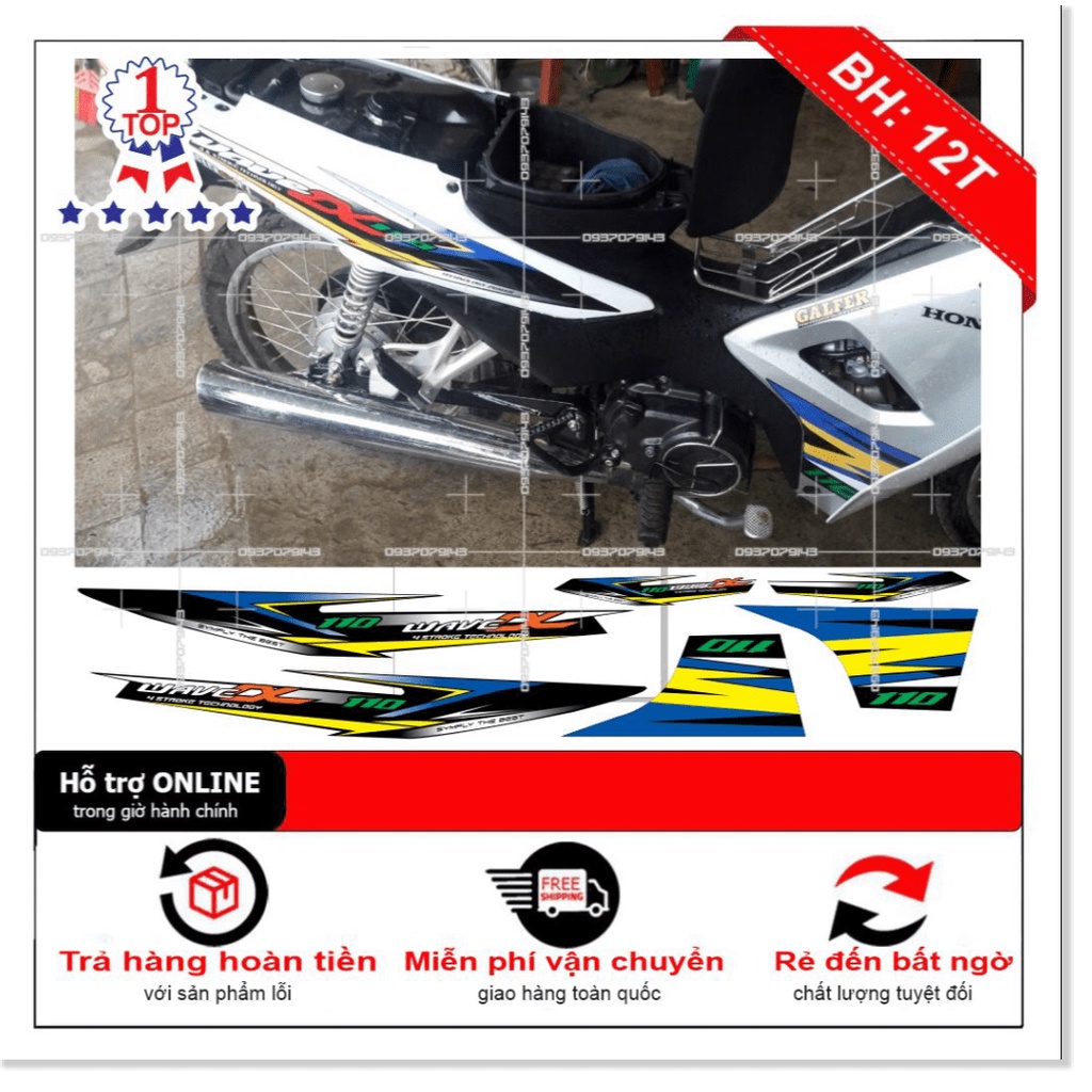 ( Quí khách vui lòng mang ra tiệm cho thợ dán ) Tem wave a 110 trắng 1899