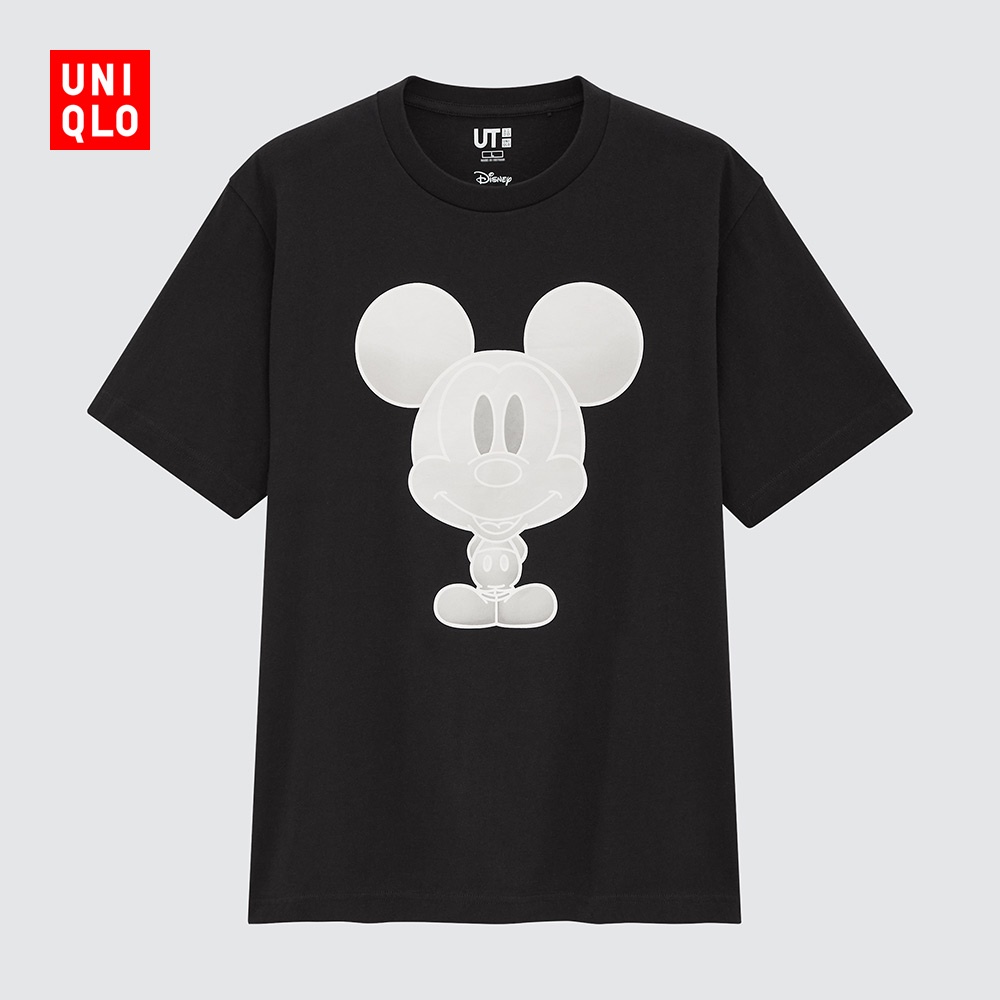 DISNEY Áo Thun Uniqlo Tay Ngắn In Hình Chuột Mickey Cho Cặp Đôi 449509