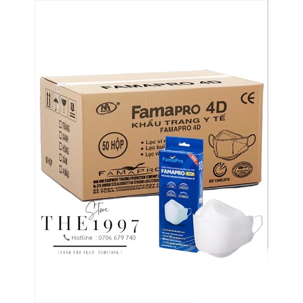 Thùng 500cái khẩu trang y tế Nam Anh Famapro 4D hộp