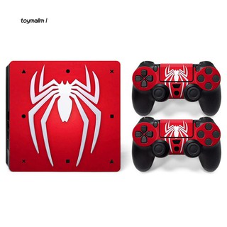 Đề can dán trang trí tay cầm và máy chơi game sony ps4 slim in biểu tượng spider-man thời trang