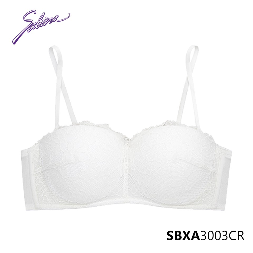 Combo Áo Lót Cúp Ngang Mút Dày Nâng Ngực Phối Ren Và Quần Đồng Bộ Màu Trắng Doomm Doomm By Sabina SBXA3003CR+SUXA3003CR | BigBuy360 - bigbuy360.vn