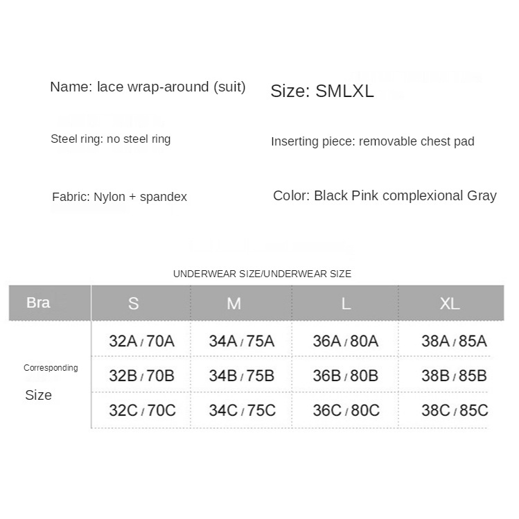 Bộ đồ lót áo ngực không gọng có đệm lót phối ren quyến rũ (có bán lẻ)