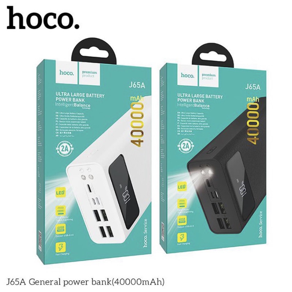 Pin Sạc dự phòng dung lượng lớn 40000mAh Hoco J65A hàng chính hãng bảo hành 12 tháng