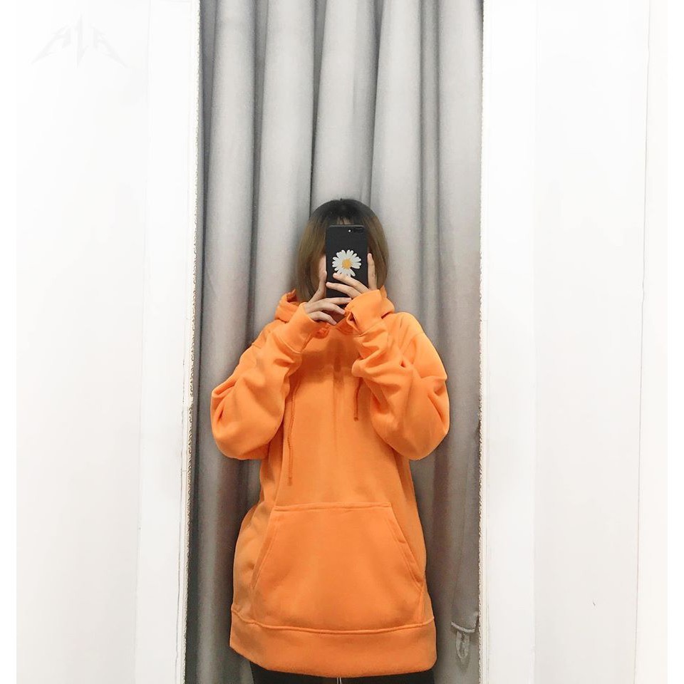 Áo Hoodie Trơn Màu Cam - Hoodie Orange Basic