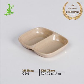 Dĩa tiêu 2 ngăn nâu C101 Nhựa Melamine Fataco Việt Nam