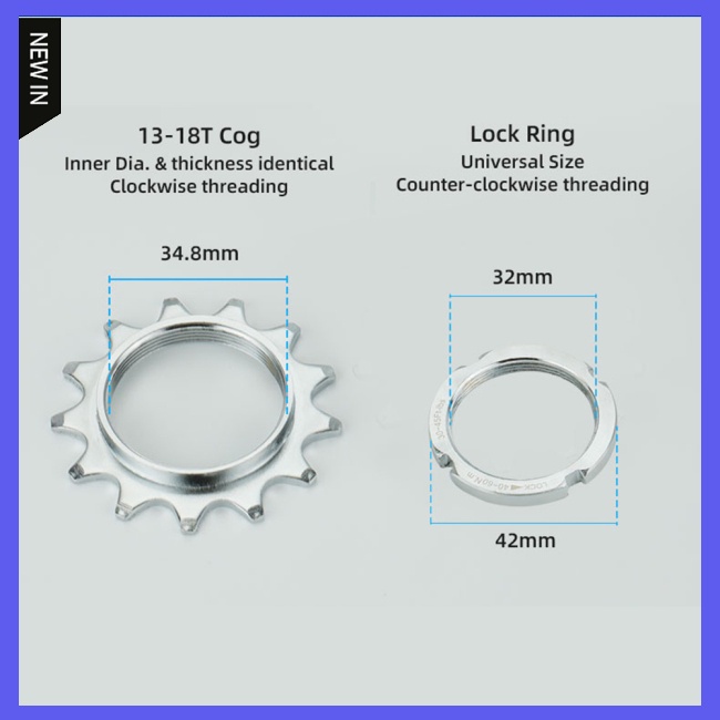 Đĩa Líp Xe Đạp Kèm Vòng Khóa Cố Định 13t / 14t / 15t / 16t / 17t