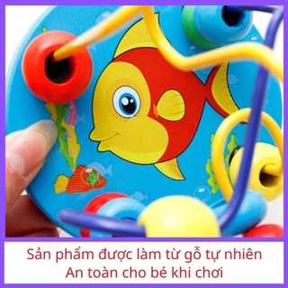 đồ chơi luồn hạt bằng gỗ cho bé