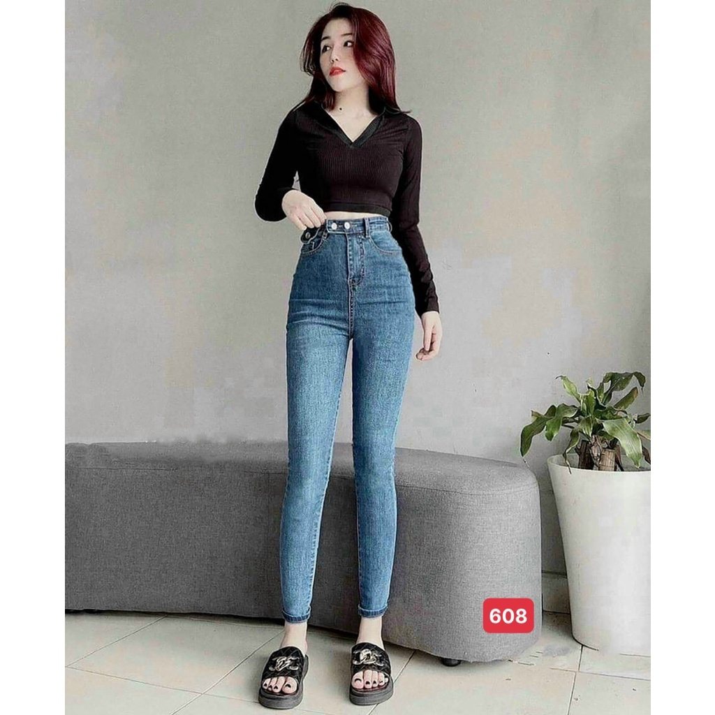 Quần Jean Nữ Lưng Cao, Chất Jean Co Giãn thoải mái vải mềm chuẩn xịn dáng cao Tfashion shop qn617 | WebRaoVat - webraovat.net.vn