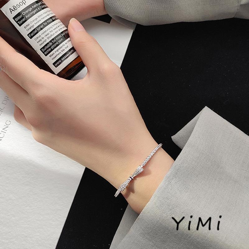 Vòng Đeo Tay Bạc Đính Chuông Nơ Ngọt Ngào Dễ Thương Làm Quà Tặng Cho Bạn Gái/ Bạn Gái