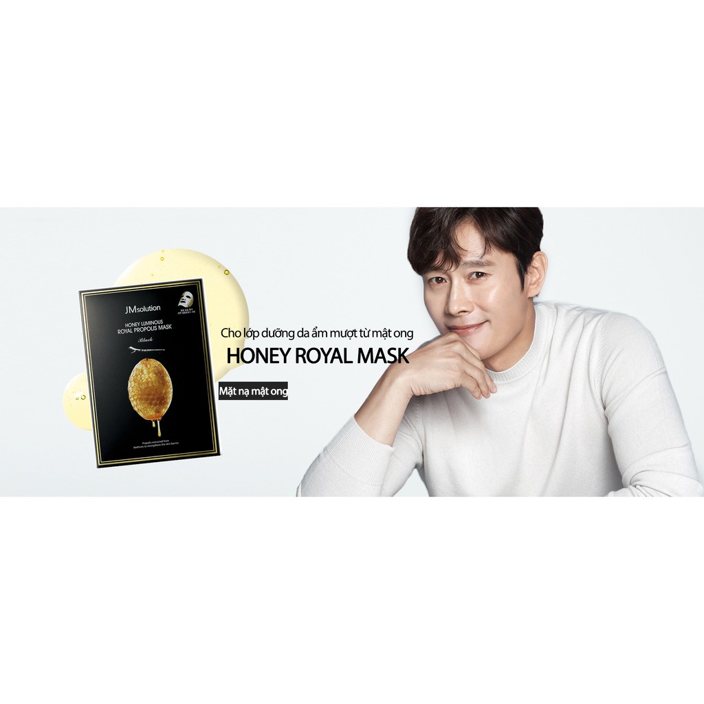 Mặt Nạ giấy sáp ong Jm Solution Honey Luminous Royal Propolis Mask (Mật Ong) 30ml/miếng