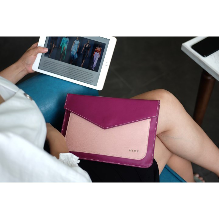 HERA Tablet Clutch- Ví cầm tay cho nữ da thật nguyên tấm lớp 1- IW05-9332.MINK