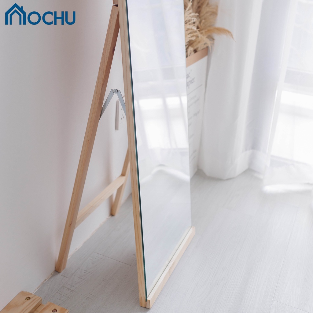 Gương đứng soi toàn thân tràn viền khung gỗ OCHU có chân di động A MIRROR Nội thất Dec