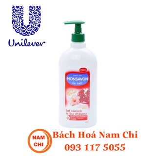[DATE 2021] Sữa Tắm Monsavon Au Lait Chiết Xuất Hoa Dâm Bụt, Quả Lựu Đỏ Và Sữa 750ml