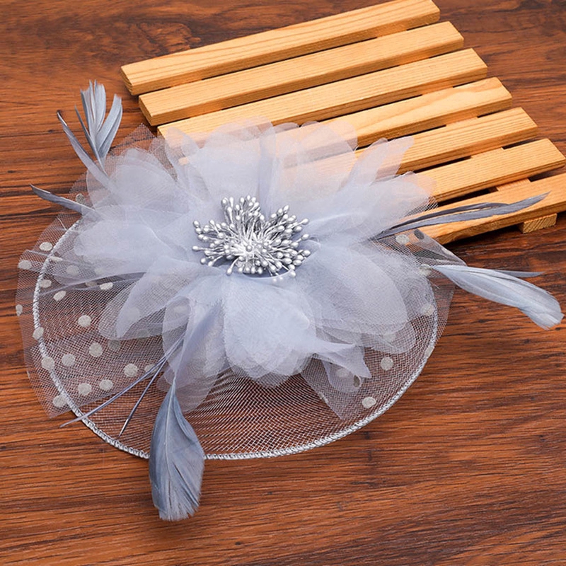 Trâm Cài Tóc Hình Chiếc Nón Đính Lông Vũ Sang Trọng Cho Cô Dâu