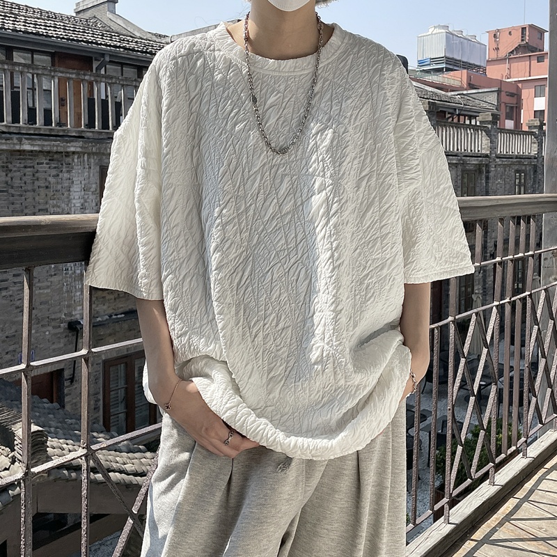 Áo Thun Tay Ngắn Cổ Tròn Màu Sắc Đơn Giản Phong Cách Hàn Quốc Có 3 Màu Hợp Thời Trang