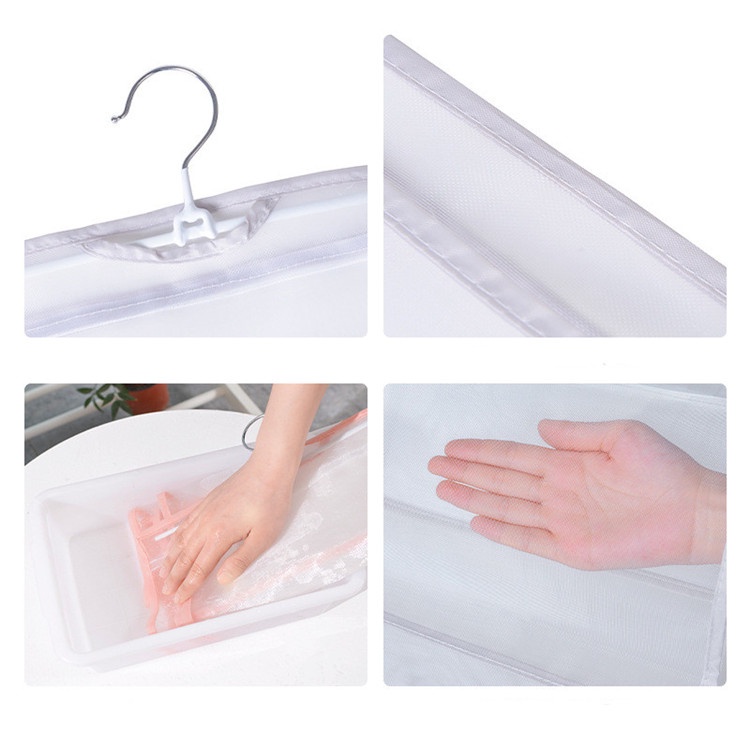 Túi Lưới Trong Suốt 4/6/8 Ngăn Treo Tủ Quần Áo Chống Bụi Tiết Kiệm Không Gian