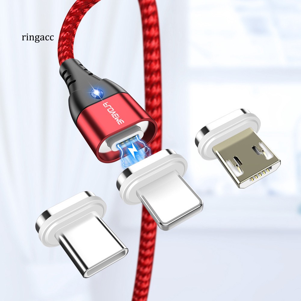 【RAC】Floveme Magnetic Type C Micro USB 3A Fast Charge Data Syncfor Android iOS