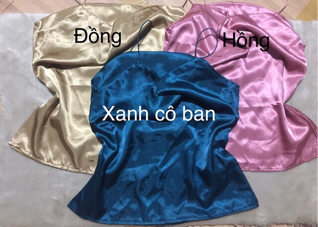 Áo hai dây đổ cổ phi lụa