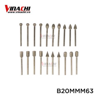 Bộ 20 Mũi Mài Mịn 6*3mm - Mũi Mài Thép Có Độ Bền Cao