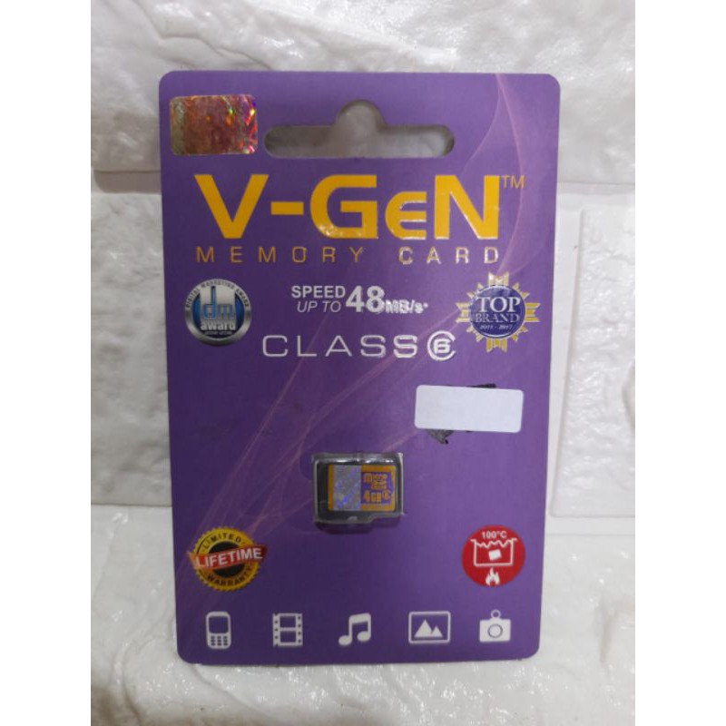 Thẻ Nhớ Micro Sd V-gen 4gb Class 6 Turbo Vgen