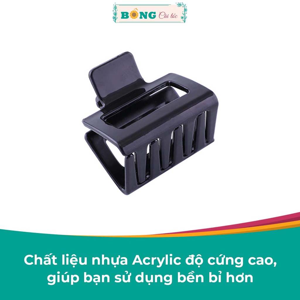 Kẹp càng cua chất liệu nhựa hình chữ nhật kích thước 5cm nhiều màu clear phong cách Hàn Quốc KN80 - kẹp tóc BÔNG Cài Tóc