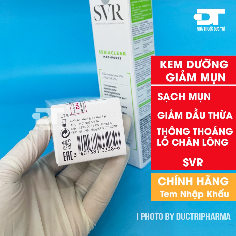 Kem dưỡng da làm giảm mụn SVR SEBIACLEAR SVR Mat + Pores