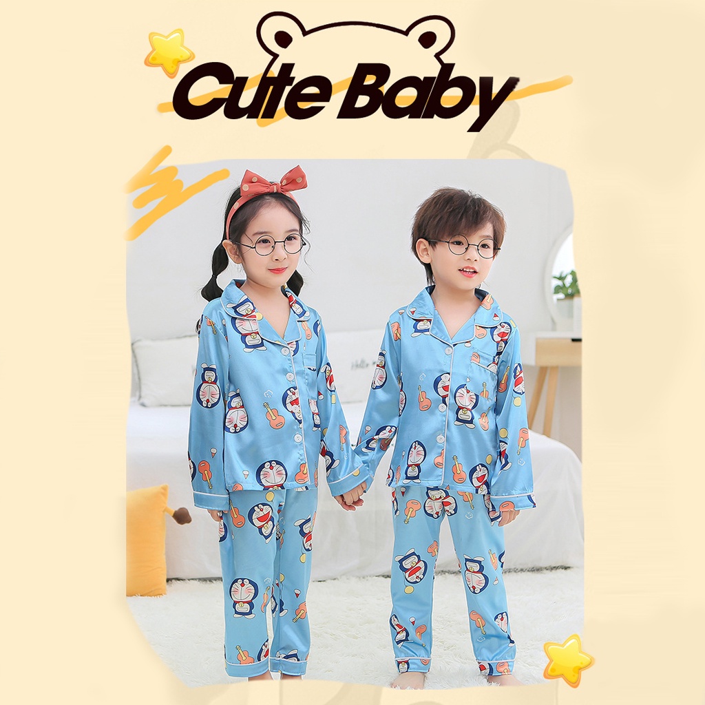 Bộ ngủ Pijama dài tay in họa tiết dễ thương cho bé, Đồ bộ ngủ dài tay cho cho bé trai bé gái từ 6-28kg - LILA KIDS