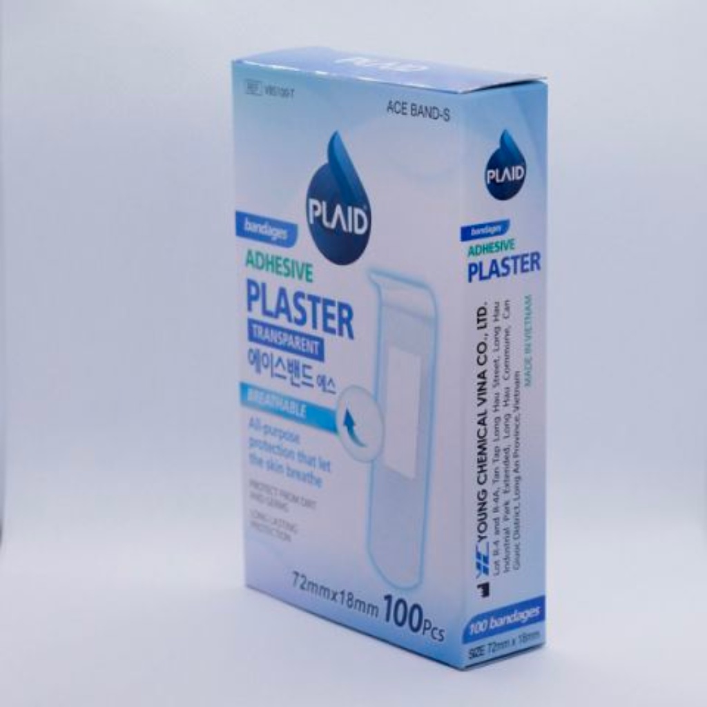 Băng Keo Cá Nhân Trong Suốt - Băng Gâu Vết Thương Ace-Band-S Transparent 72 Mm X 18 Mm  Young Chemical Vina