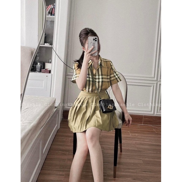Sét áo sơ mi +chân váy hai lớp TT12