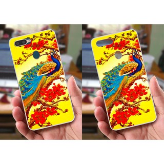 Ốp lưng Oppo A7 (dẻo viền trắng trong) - Hình Chim Công, Cá Chép, Cò